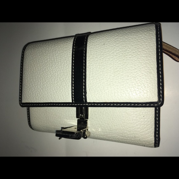 COACH Wallet White With Black Strip Leather - Picture 8 of 8